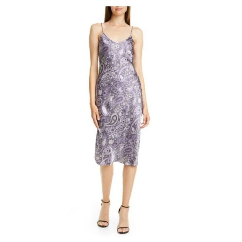 NILI LOTAN Print Silk Slipdress